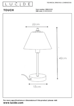 Lucide Touch Tafellamp