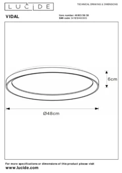Lucide Vidal Plafondlamp