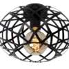 Lucide Wolfram Zwart Plafondlamp