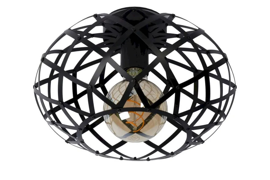 Lucide Wolfram Zwart Plafondlamp