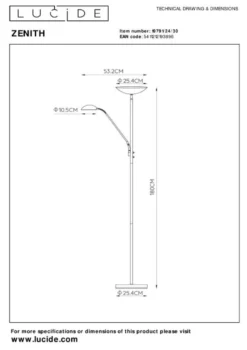 Lucide Zenith Vloerlamp
