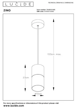 Lucide Zino Hanglamp