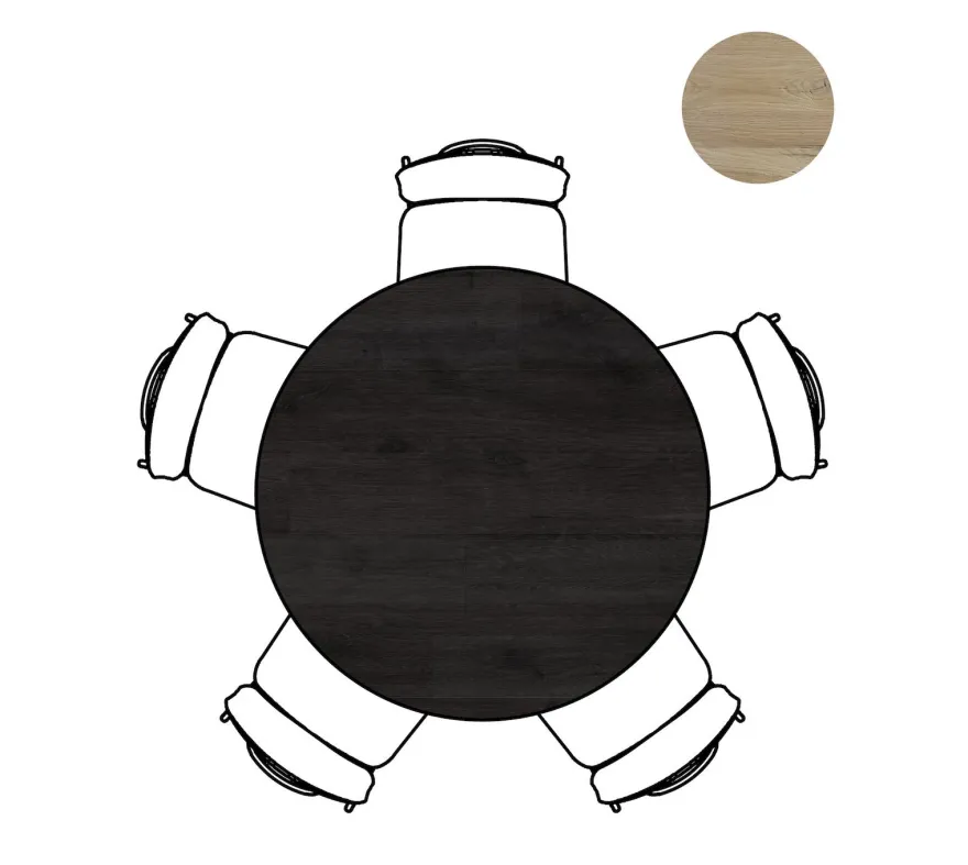 XOOON Arvada Rond Onyx Eettafel